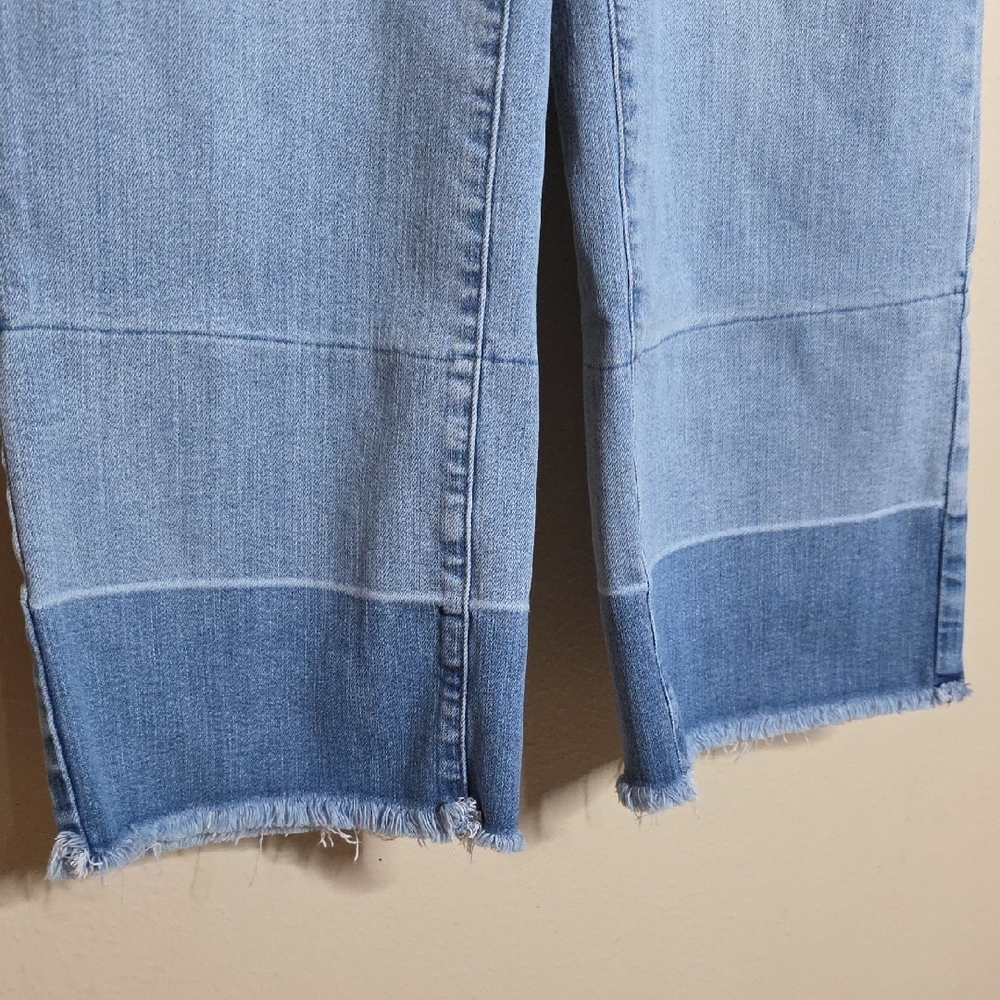 Judy Blue High Rise Wide Leg Crop Jeans Medium Wash Medium Release Hem 5/27 - Picture 7 of 10